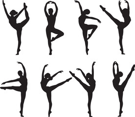 Dancer male and female silhouettes