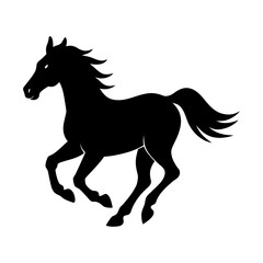 Running Horse Icon on White Background.