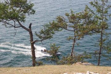Mystical Shamanka Rock on Olkhon Island.