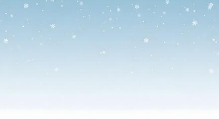 Gentle Snowfall on a Soft Blue Winter Sky.