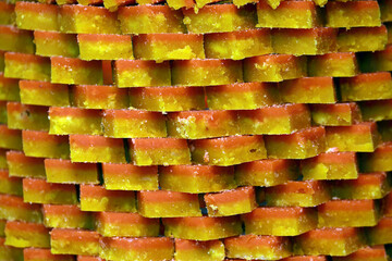 Indian sweet  snacks colorful coconut burfi