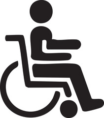 Modern Flat Accessibility Icons: Wheelchair User Ideas, Success, and Lifestyle