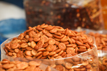 Salt biscuits for sale in market