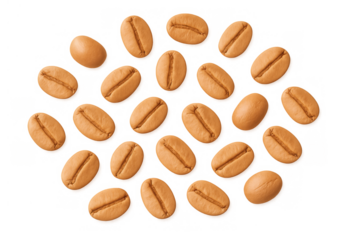 Roasted whole coffee beans creating a natural pattern, providing ingredient for beverage, food, and stimulating caffeine