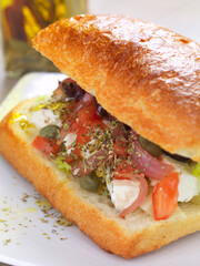 a greek salad sandwich