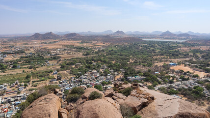 India, Andhra Pradesh, Beautiful Landscape View From Madakasira Fort, Rural Andhra Pradesh.