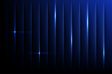 Deep Blue Futuristic Vertical Light Panels with Metallic Shadows and Glowing Lens-Flare Highlights &ndash; Cinematic Tech Background for Sci-Fi Design, Digital Art, Motion Graphics, and Visual Projects