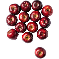 A Pile Of Red Apples With White Specks Scattered On A Black Background Isolated