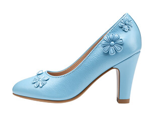 Obraz premium Light Blue Shoe with Floral Accents, Transparent Background.