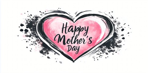 Celebrate Mother's Day with heartfelt wishes and love conveyed through this artistic heart design, perfect for cards, promotions, or social media posts