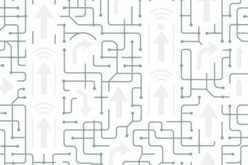 Futuristic arrows and circuits pattern