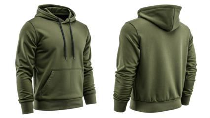 Olive green hoodie apparel design mockup template