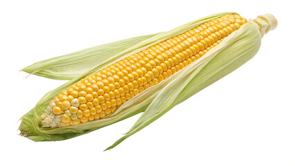 Fresh sweetcorn cob ready for summer barbecue grill