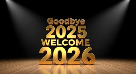 Golden Goodbye 2025 Welcome 2026 A Year of New Beginnings and Hopeful Celebrations for a Bright Future, Perfect for New Year's Eve Promotions