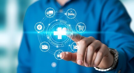 Person interacting with a digital interface for integrated healthcare services