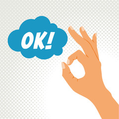 Hand Gesture OK Sign Vector Illustration
