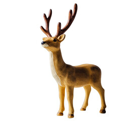 A Majestic Male Deer Stands Proudly Illuminated Against A Contrasting Black Background With Its Antlers Reaching Upwards