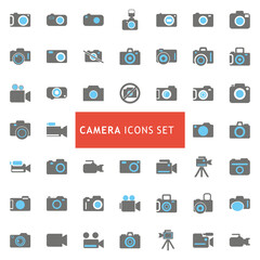 set of vector icons, camera icons  