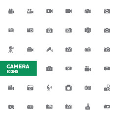 set of vector icons, camera icons  