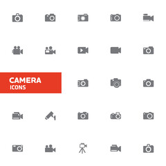 set of vector icons, camera icons  