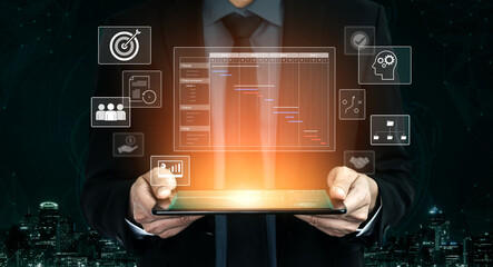 Project management dashboard showing timeline, tasks, milestones, and workflows for planning, tracking, and executing successful business or team projects Vouch