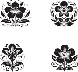 Elegant Vintage Botanical Ornaments and Decorative Elements