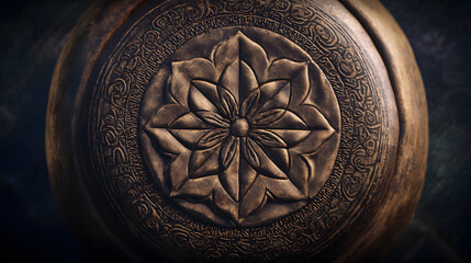 lotus. Intricate mandala pattern with perfect symmetry on a lotus seat. event programs, museum guides, designed for cultural heritage projects and event programs, preserves heritage.