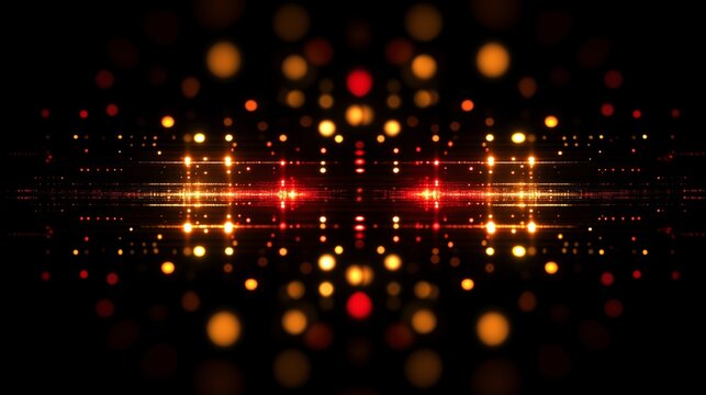 A Vibrant Display of Lights and Colors Creating a Captivating Abstract Pattern of Glowing Circles and Reflections