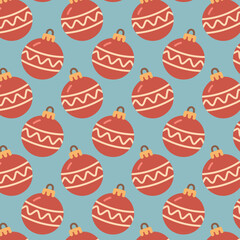 Seamless pattern with Christmas baubles in cozy festive colors. Perfect for holiday wrapping, textile design, backgrounds and winter-themed creative projects.