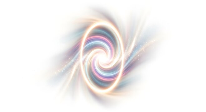 Abstract swirl portal with light trails vector illustration for futuristic technology or science fic