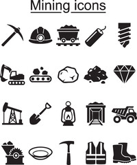 Mining Vector Icon Sheet – Industry and Excavation Icons