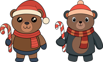 christmas bear cartoon, cute santa bear, holiday animal vector, festive bear illustration, adorable christmas clipart, winter season design, celebration bear artwork, new year bear svg, merry christma