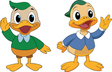 Fototapeta premium cute duck cartoon, farm bird vector, yellow duck illustration, adorable duckling clipart, funny bird design, domestic duck artwork, countryside duck svg, animal lover art, children farm drawing, cute 