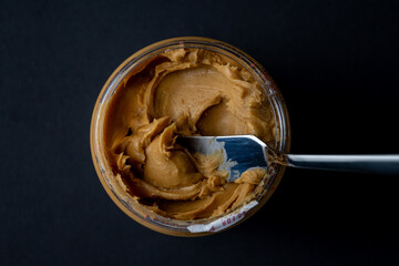 Peanut butter jar top view