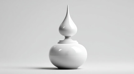 Fototapeta premium Elegant White Perfume Bottle - Minimalist Fragrance Concept