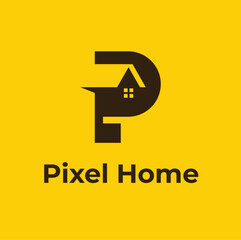 Letter P Pixel Home Logo