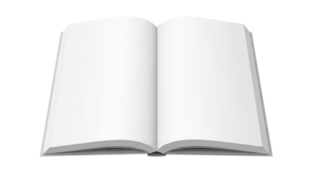 Open book with blank pages perfect for mockups and design projects