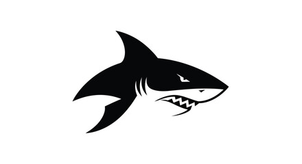 Obraz premium Aggressive Shark Silhouette Logo