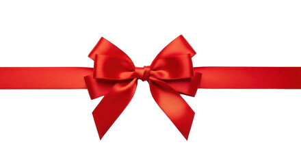 Elegant red satin ribbon tied in a bow against black backdrop