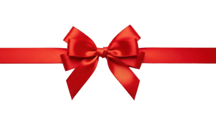 Elegant red satin ribbon tied in a bow against black backdrop