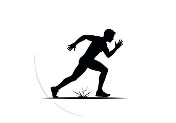 Silhouette of a Runner in Motion