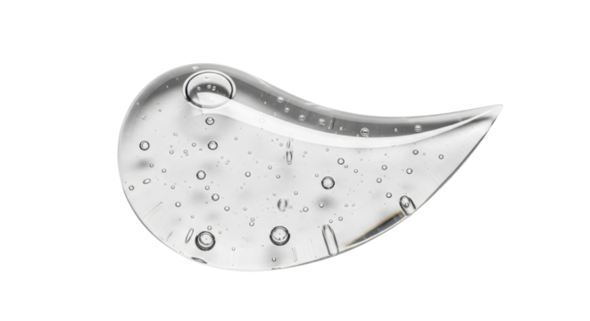 Clear cosmetic gel serum texture with bubbles on black background - Powered by Adobe