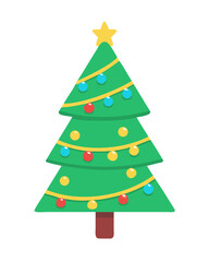 Obraz premium Decorated Christmas tree with lights and baubles