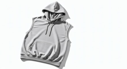 Fashion Mockup of a Sleeveless Hoodie Garment, Stylish Apparel for Design Purposes