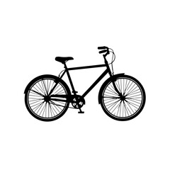 Fototapeta premium Black bicycle silhouette Perfect for cycling, recreation, and urban transportation