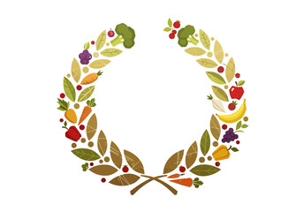 Vibrant Harvest Wreath of Healthy Produce