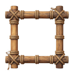 Rustic wooden frame with rope accents, perfect for a natural theme