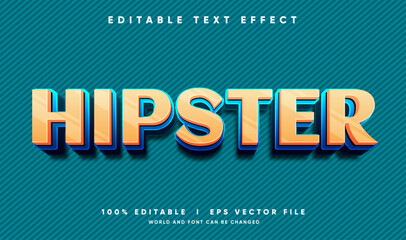 Fototapeta premium hipster 3d vector text effect with modern style