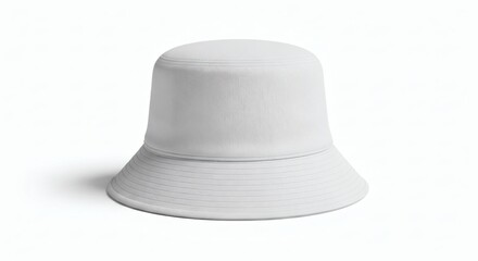 Minimalist White Bucket Hat Fashion Mockup Versatile Headwear for Everyday Style