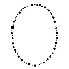 dotted oval frame hand drawn cute border minimal soft pastel circle outline for Christmas holiday journaling scrapbooking planners cards and creative projects